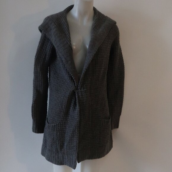 Womens Vince Wool/Cashmere Gray Knit Chunky Cardigan Sweater M - Picture 1 of 8